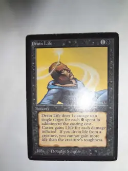 MTG MAGIC THE GATHERING CARD ORIGINAL BETA BLACK DRAIN LIFE SORCERY COMMON - Image 1