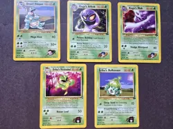 Pokemon Gym Challenge Rare Lot Grass Type 132 NM 5 Cards - Image 1