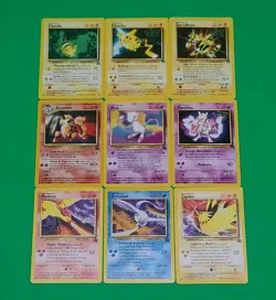 Pokemon WOTC Cards Lot 9 Rare HTF Black Star Promos Vintage Mew, Mewtwo, Birds - Image 2