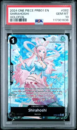 2024 ONE PIECE PRB01-PREM BOOSTER -ONE PIECE CARD THE BEST- SHIRAHOSHI PSA 10 - Image 1