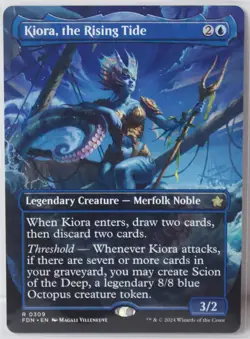 Kiora, the Rising Tide [New, Near Mint] Borderless Art {Foundations MTG} - Image 1