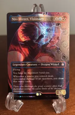 MTG Niv-Mizzet, Visionary (Borderless) (Mana Foil) Near Mint Foundations FDN - Image 1