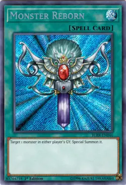 Lightly Played, English - 1 x MTG Monster Reborn - BLRR-EN046 - Secret Rare - 1s - Image 1