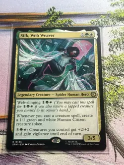 Silk, Web Weaver SPM NM MTG Spider-Man Magic The Gathering - Image 5