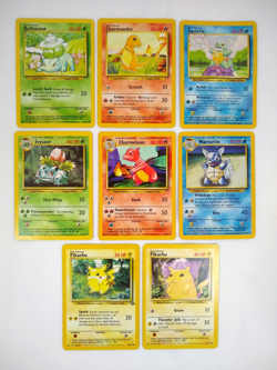 Pokemon Base Set Starters + Evolutions + Pikachus - Exact Cards! - Image 1