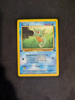Pokemon Horsea - 1st Edition 1999 WOTC Fossil Set Common 49/62 - Image 1