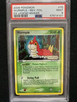 2006 Pokemon EX Legend Maker Wurmple Reverse Foil 70/92 PSA 9 Mint - Image 1