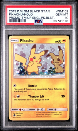 Pokemon 2019 Team Up Pikachu Holo SM162 Black Star Promo PSA 10 Gem Mint - Image 1