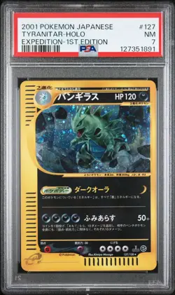 Pokemon Tyranitar Expedition 1st Edition Japanese Holo Rare #127 PSA 7 Gem Mint - Image 1