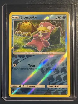 2018 POKEMON SUN & MOON LOST THUNDER 54 SLOWPOKE-REVERSE FOIL - Image 1
