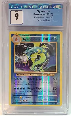 Gyarados Pokemon 2016 Reverse Holo Evolutions 34/108 Stage 1 CGC 9 130Hp Rage - Image 1