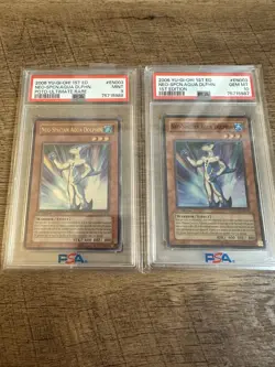 YuGiOh Neo Spacian Aqua Dolphin 1st ed Super Rare PSA 10 & Ultimate Rare PSA 9! - Image 1