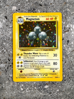 Pokemon TCG Cards Magneton 9/102 Base Set Holo Rare EXC - Image 1