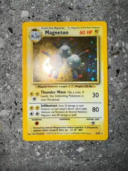 Pokemon TCG Cards Magneton 9/102 Base Set Holo Rare EXC - Image 3