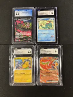 Graded Card Lot Of 4 Pokemon, Pikachu Japanese And More - Image 1