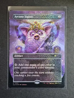 MTG Arcane Signet (R 7068) Confetti Foil Secret Lair: Furby (Bonus Card) - Image 1
