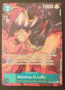 One Piece Card Game Monkey.D.Luffy (Alternate Art) OP02-041 Rare NM English - Image 1