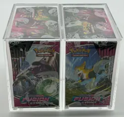 Lot of (2) Pokemon TCG SWSH Fusion Strike Booster Boxes FACTORY SEALED w/Acrylic - Image 3