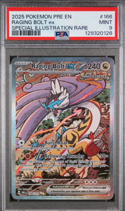 Pokemon 2025 Raging Bolt ex 166/131 SIR Prismatic Evolutions PSA 9 - Image 1