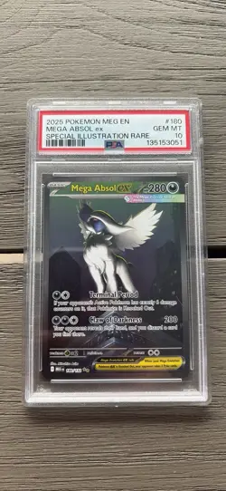 2025 Pokemon Mega Evolution Mega Absol Ex Special Illustration Rare #180 PSA 10 - Image 1