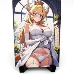 Bowsette Sexy Wedding Dress Anime Waifu Girl Doujin Lewd Goddess Story Art Card - Image 1