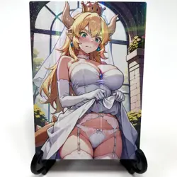 Bowsette Sexy Wedding Dress Anime Waifu Girl Doujin Lewd Goddess Story Art Card - Image 2