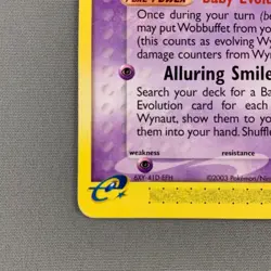 Wynaut 54/100 EX Sandstorm Regular Uncommon Baby Pokemon Card English 2003 MP-LP - Image 4