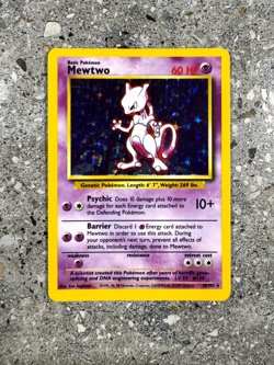Pokemon TCG Cards Mewtwo 10/102 Base Set Holo Rare - Image 1