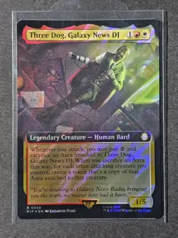MTG Three Dog, Galaxy News DJ (Extended Art) Surge Foil R 958 UB: Fallout - Image 1