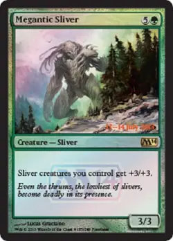 FOIL PRE-RELEASE MEGANTIC SLIVER NM! *MAGIC CORE SET 2014* - Image 1