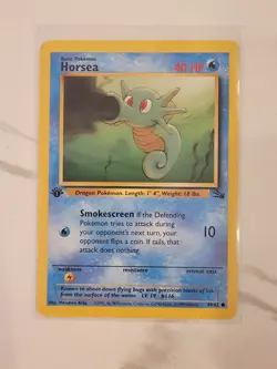 Horsea 49/62 1st Edition Fossil Common Pokemon Card LP - Image 1