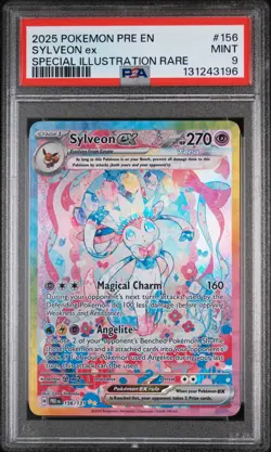 2025 POKEMON PRE EN-PRISMATIC EVOLUTIONS #156 SYLVEON EX PSA 9 - Image 1
