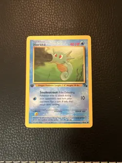 * Pokemon TCG Horsea Fossil 49/62 Regular 1st Edition Common Vintage 1999 NM - Image 1