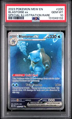 2023 POKEMON MEW EN-151 SPECIAL ILLUSTRATION RARE #200 BLASTOISE EX PSA 10 - Image 1