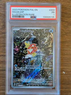 2023 Pokemon Paldea Evolved PSA 1 Magikarp Holo #203 Illustration Rare - Image 1