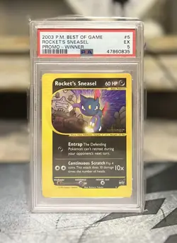 2003 Pokemon Best Of Game Rocket’s Sneasel Promo Winner PSA 5 - Image 1