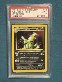 POKEMON! Tyranitar 12/75 - Holo Rare - Neo Discovery - 1st Edition PSA 9 MINT - Image 1