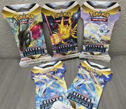 Pokemon Silver Tempest LOT OF (5) Booster Packs Sealed New. - Image 1