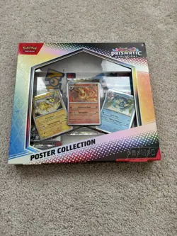 Pokemon Prismatic Evolutions Factory Sealed 3 Booster Pack Poster Collection Box - Image 1