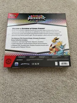 Pokemon Prismatic Evolutions Factory Sealed 3 Booster Pack Poster Collection Box - Image 2