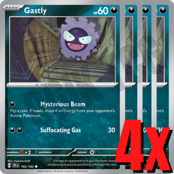 4x Gastly 102/162 x4 - Temporal Forces - Pokemon TCG - Playset - Image 1
