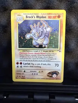 Pokemon TCG Brock's Rhydon Gym Heroes 2/132 Holo Unlimited Rare - Image 1