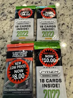 2022 Panini Prizm Baseball Card Hanger Pack Lot Of 4 Packs Factory Sealed MLB - Image 2