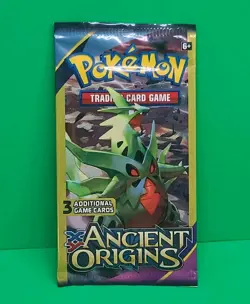 RARE Pokemon TCG XY Ancient Origins Sealed 3-Card Booster Pack Tyranitar Art - Image 1