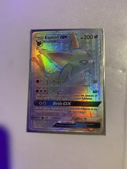 2017 Pokemon TCG Sun & Moon Espeon GX Rainbow Secret Rare Card 152/149 - Image 1