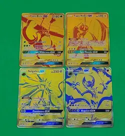 MINT Alternate Full Art Pokemon Hyper Rare Gold Cards Lot 4 GX'S Authentic - Image 1
