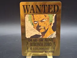 One Piece: Roronoa Zoro- Wanted Marine Poster Gold Card - Image 1