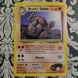 Brock's Golem 020/132 Gym Heroes Rare WOTC Pokemon Card NM Vintage - Image 1