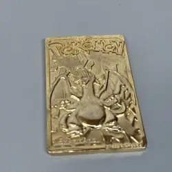 23K Gold Plated Charizard Pokemon TCG Vintage 1999 BK Burger King LP Metal Card - Image 4