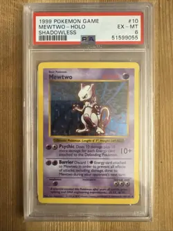 Mewtwo - 10/102 - Shadowless Holo Rare Base Set 1999 - Pokemon Card - PSA 6 - Image 1